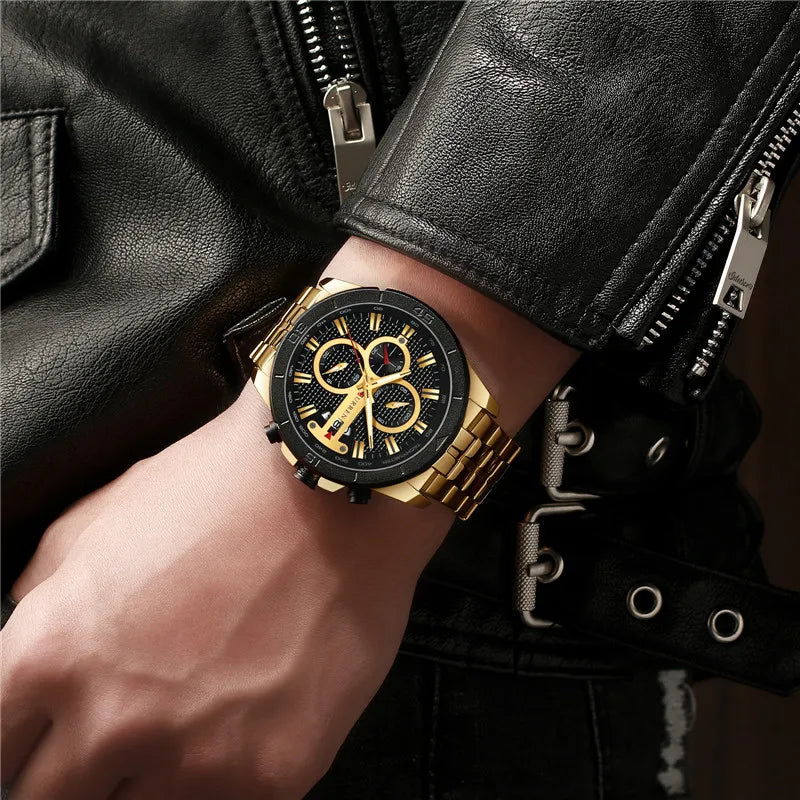 CURREN montre hommes étanche chronographe Sport militaire mâle horloge haut marque de luxe en acier