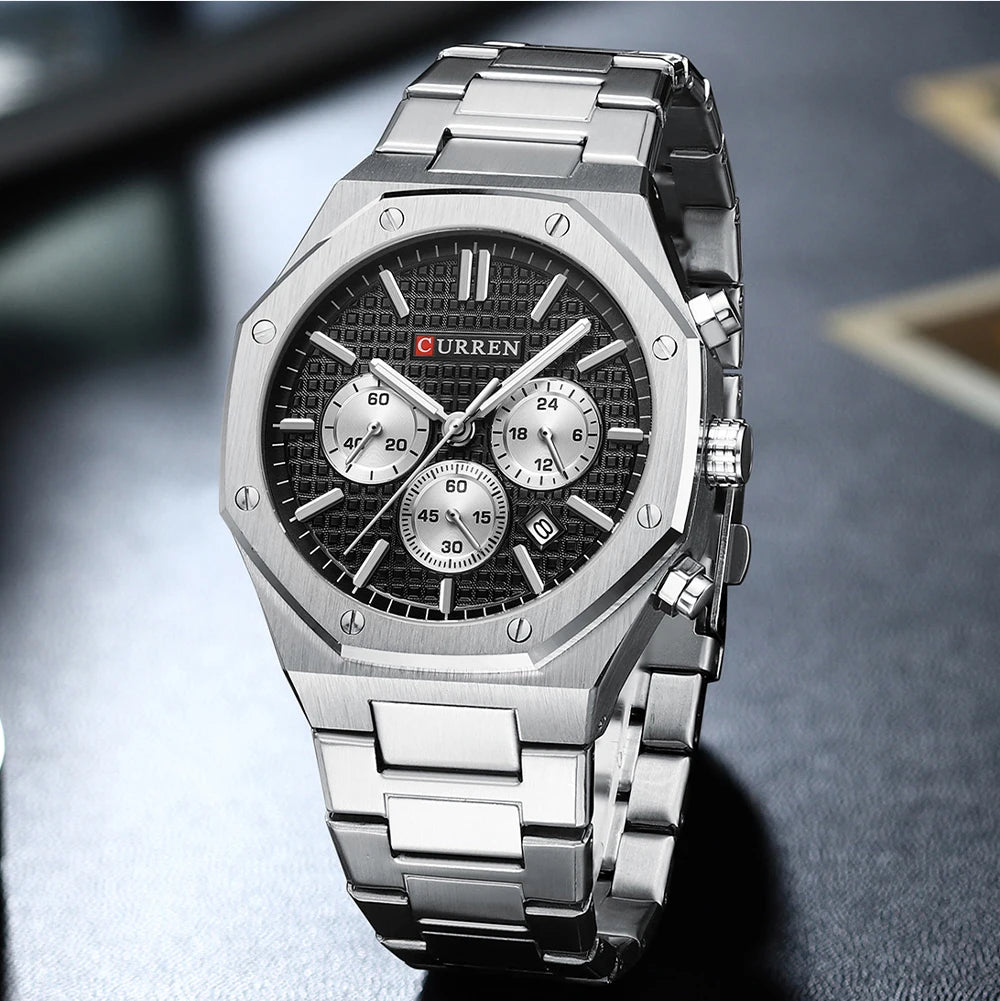 CURREN tempérament hommes de luxe Design de mode or hommes montres multifonction lumineux Quartz mâle montre-bracelet Relogio Masculino