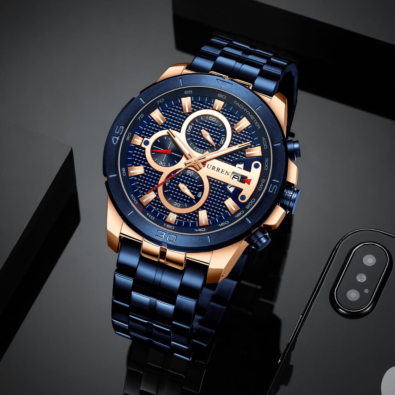 CURREN montre hommes étanche chronographe Sport militaire mâle horloge haut marque de luxe en acier