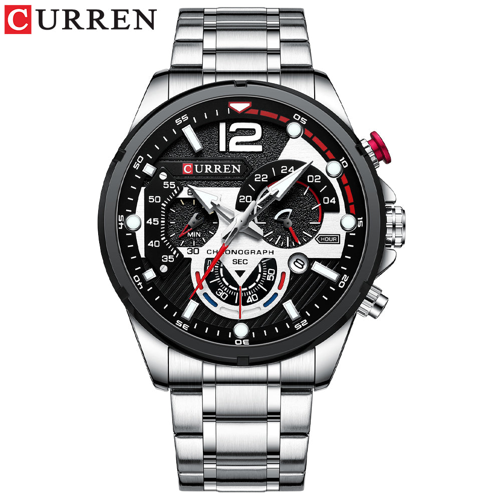 Montre Homme Curren 8395 Chronographe,acier inoxydable