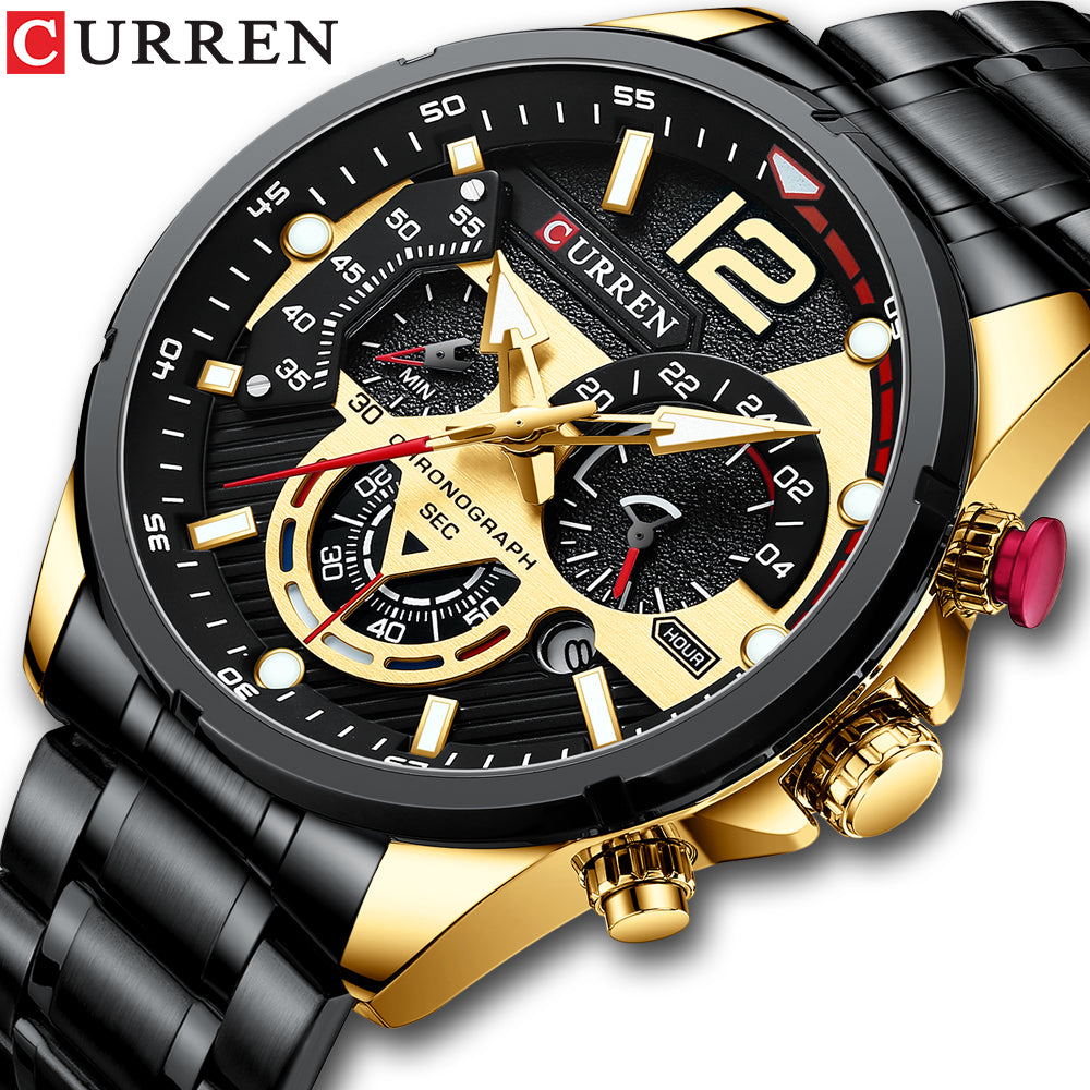 Montre Homme Curren 8395 Chronographe,acier inoxydable