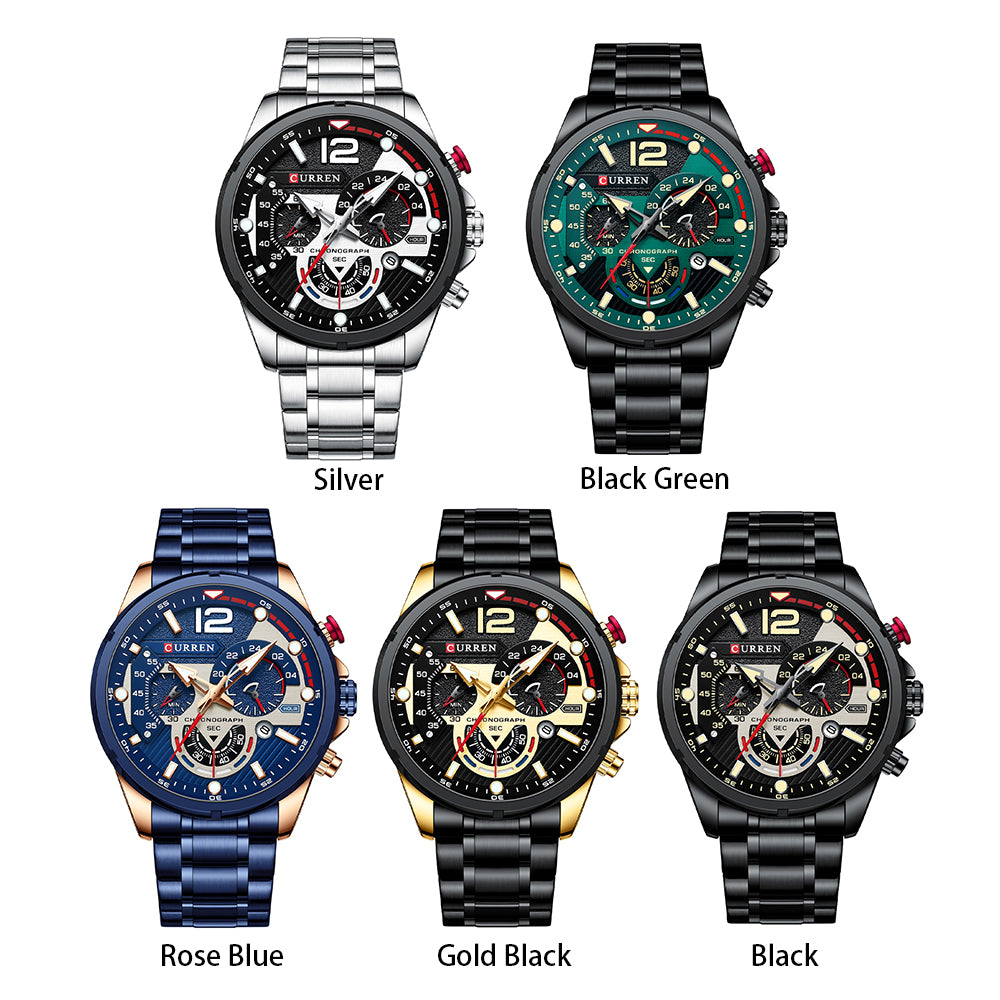 Montre Homme Curren 8395 Chronographe,acier inoxydable