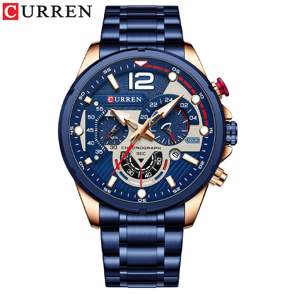 Montre Homme Curren 8395 Chronographe,acier inoxydable