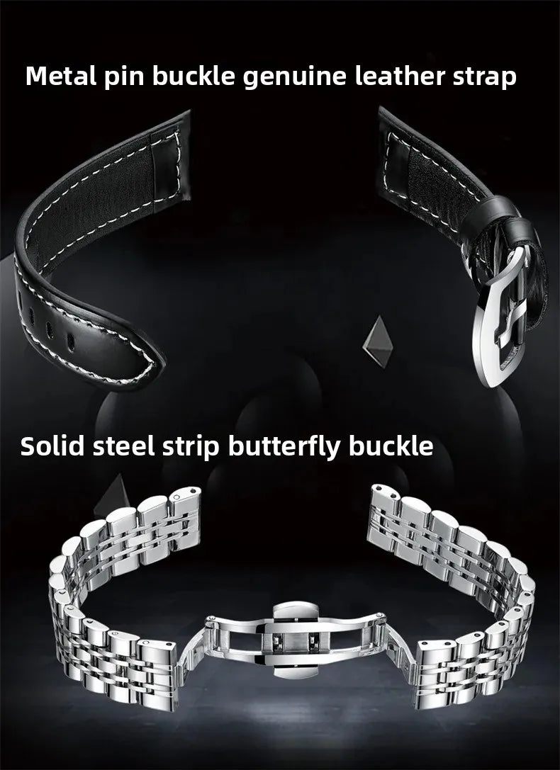 Montre-bracelet mécanique automatique pour hommes, veilleuse étanche en forme de baril, diffusion en direct, best-seller en cuir véritable, offre spéciale de Th