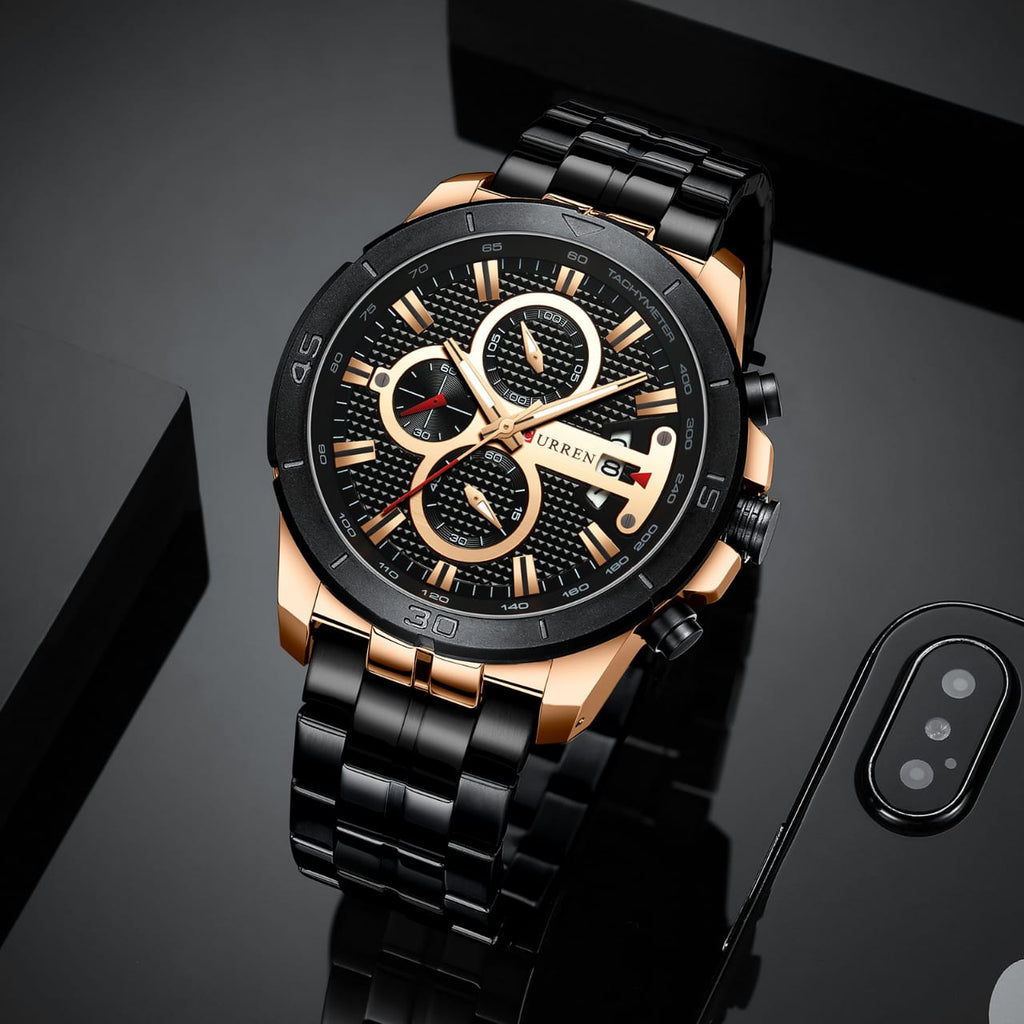 CURREN montre hommes étanche chronographe Sport militaire mâle horloge haut marque de luxe en acier